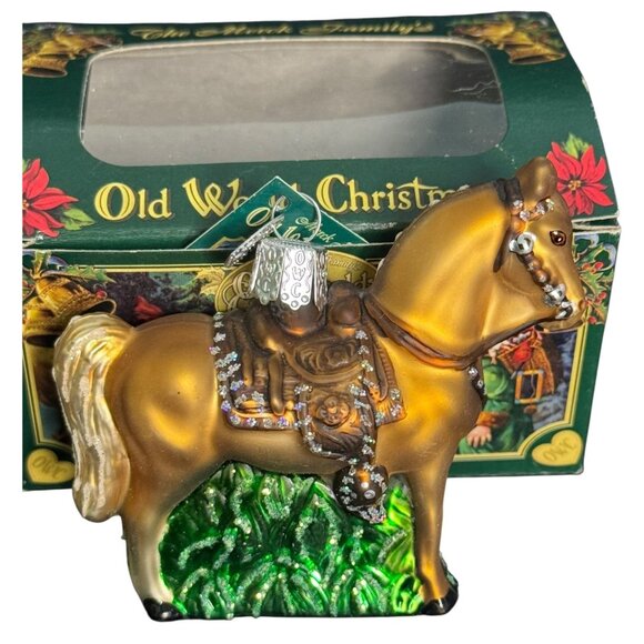 Western Horse Ornament Glass Handcrafted By Merck Familys Old World Christmas Wi - Picture 4 of 10